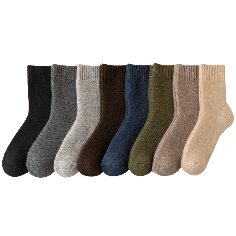 Warm solid color colored winter cashmere woolen demi-season knee…