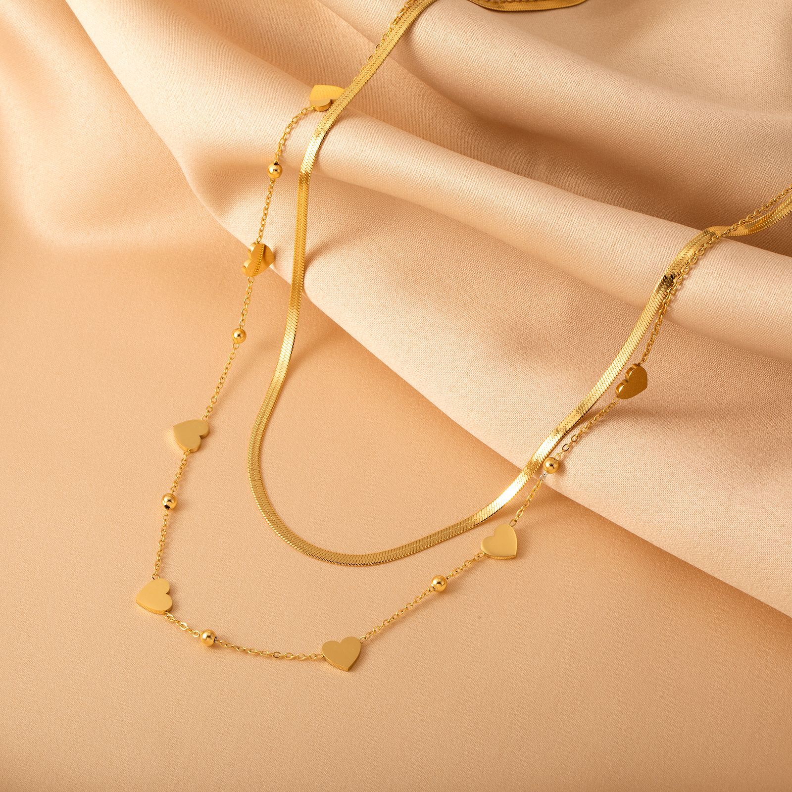 Simple Style Heart Shape Stainless Steel Titanium Steel Plating Necklace 1 Piece