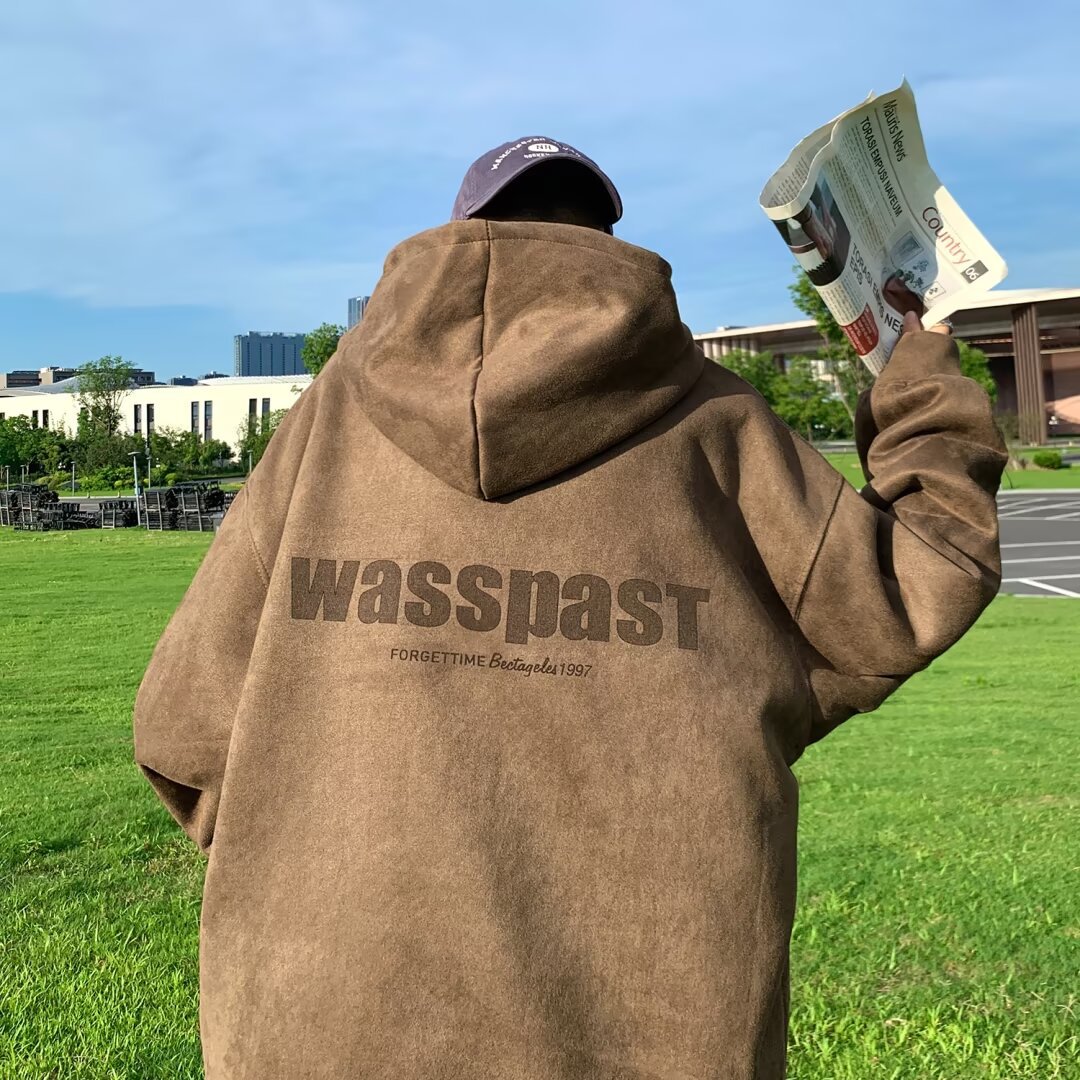 M201 두꺼운 스웨이드 스웨트셔츠 카키