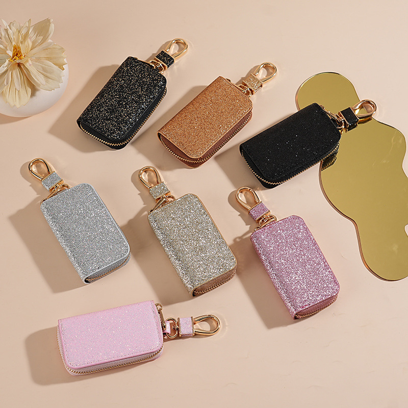 Cross-border generation car key bag unisex car key storage bag creative star sparkling leather ornaments