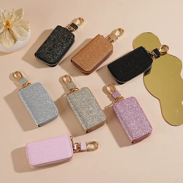 Cross-border generation car key bag unisex car key storage bag creative star sparkling leather ornaments