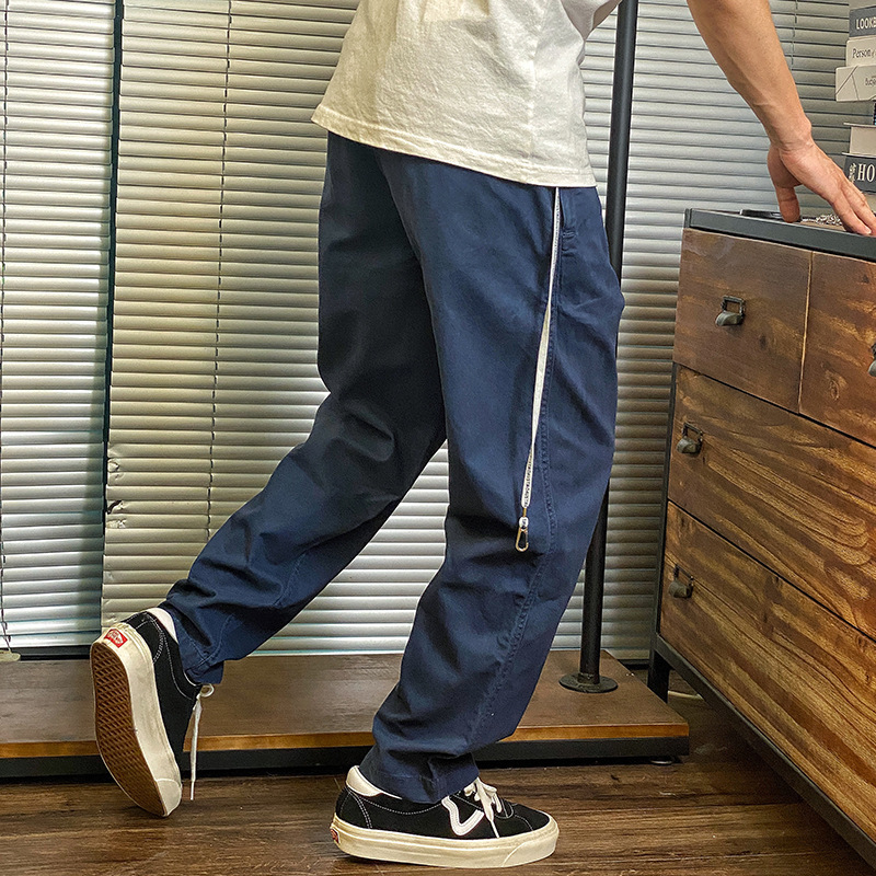 Japanese Style Vintage Washed Pure Cotton Casual Pants Men's cityboy Trendy Hasegawa Tapered Long Pants