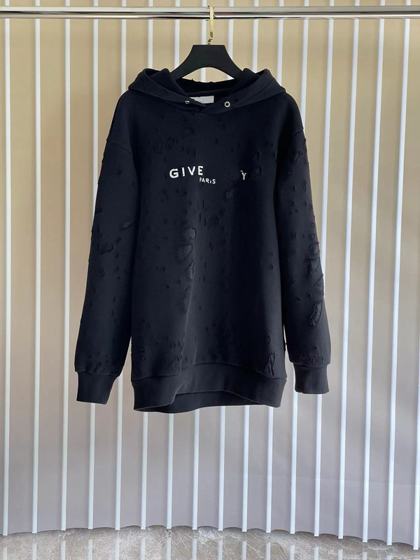 欧美潮牌GV天花板破洞连帽衫小字母印花卫衣男女同款潮流时尚百搭|undefined