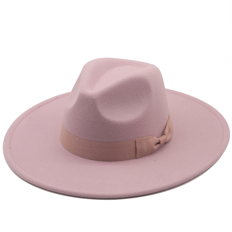 New Solid Color Big Brim Flat Brim Jazz Top Hat Wholesale Nihaojewelry display picture 8