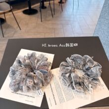 跨境直供新款复古腰果花大肠圈亚马孙布艺发圈水晶吊坠发饰头花