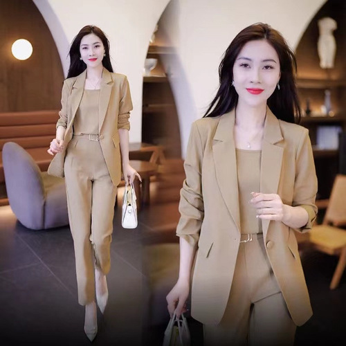 2025 Spring Collection New Elegant Youthful Casual Fashion Set Women's Stylish Suit Professional Suit Suit Set of Three