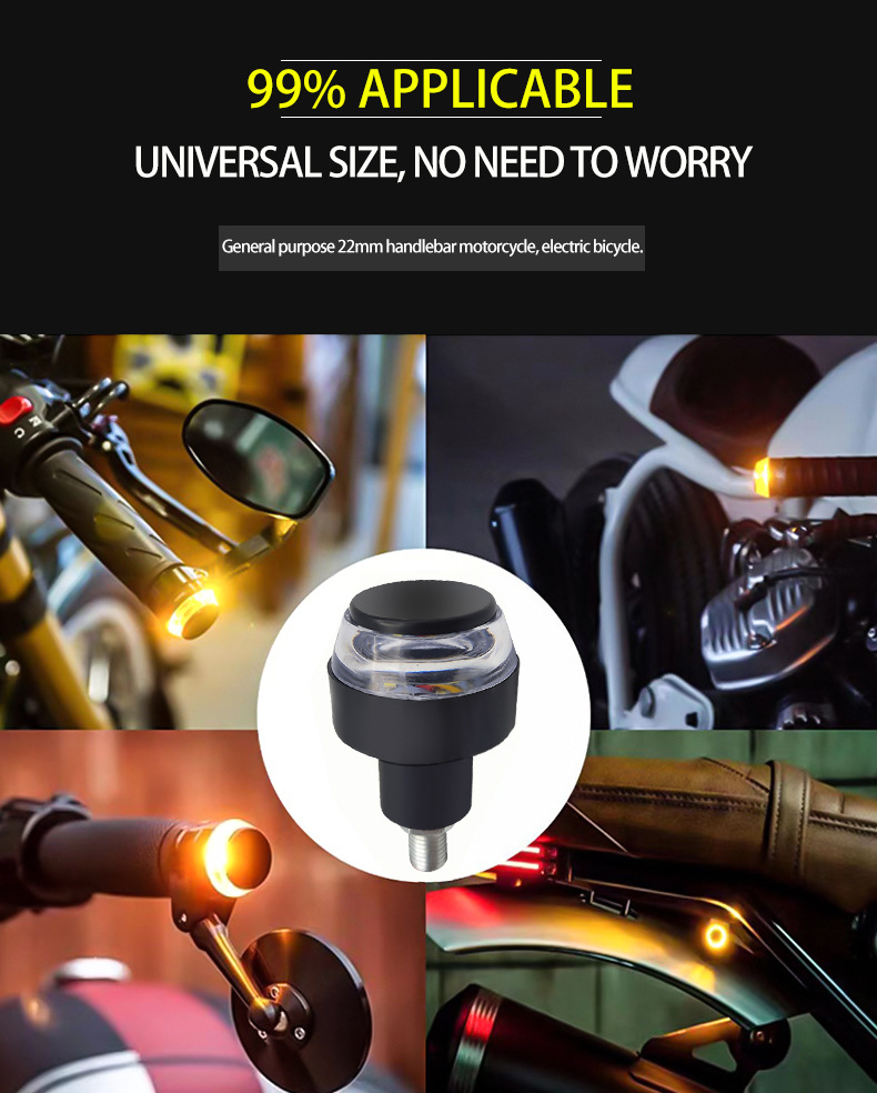 Source Factory Motorcycle Handlebar Turn Signal Plastic Shell Led High-Brightness Modified Mountain Bike Light Headlight