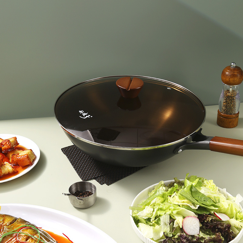 Stainless Iron Pot, Non-Coated, Nitrided, Rust-Free, Frying Pan for Home Kitchen, Round Bottom, Fine Iron, Large Pot, Wrought Iron