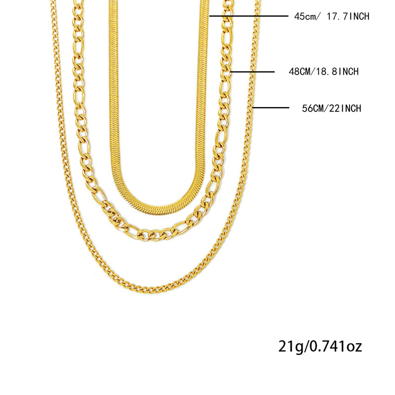 Minimalist Layered Necklace In Gold With Delicate Chains For Women_voghion.com