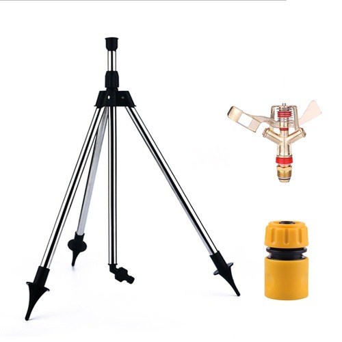 Garden irrigation sprinkler telescopic tripod sprinkler 360° multi-combination sprinkler 4-tap connection