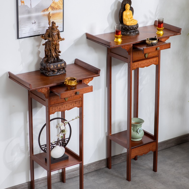 Chinese-Style Altar Table for Home Use, Simple Shrine Table for Buddha Statues, Guan Gong Offering Table, Bodhisattva and God of Wealth Table, Incense Table, Offering Table