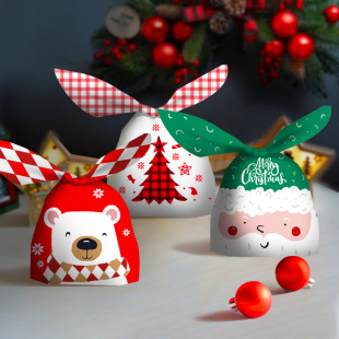 Christmas candy bag rabbit gift bag Christmas snack bag snowflake cow lattice biscuit bag party gift packaging supplies
