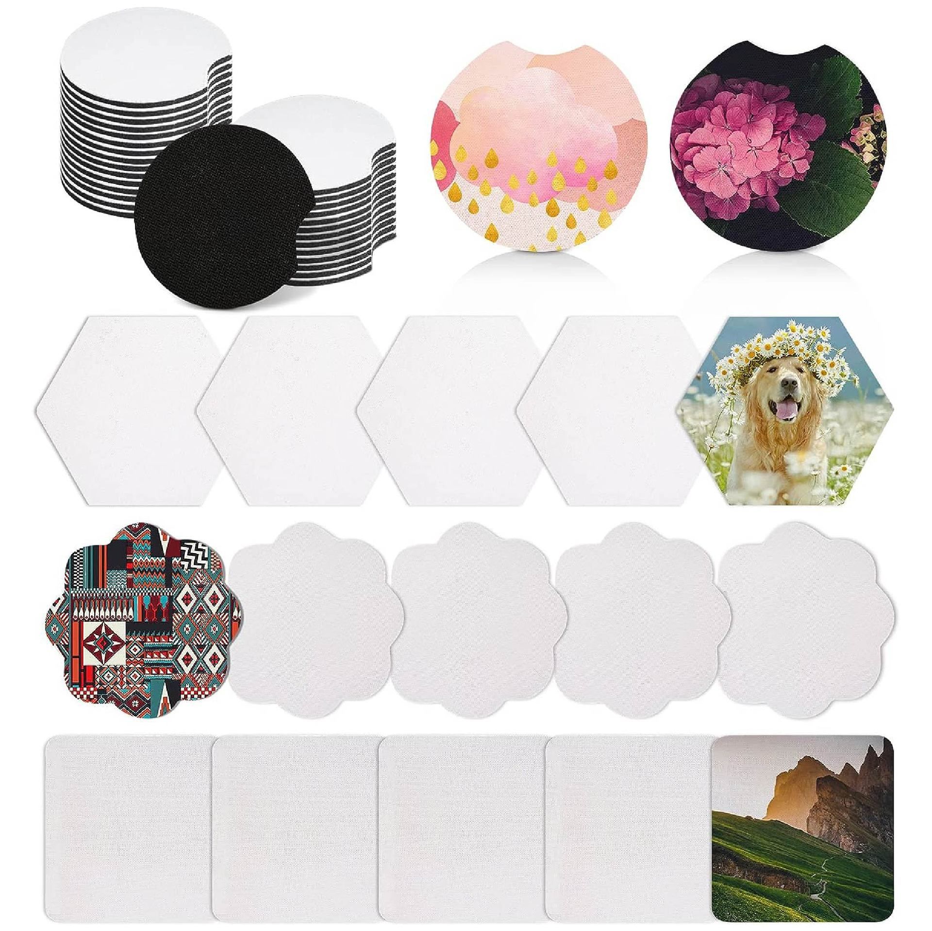 Neoprene coasters, car cup mats, embossed blank heat-transfer insulated coffee coasters, blank paper-cut coasters