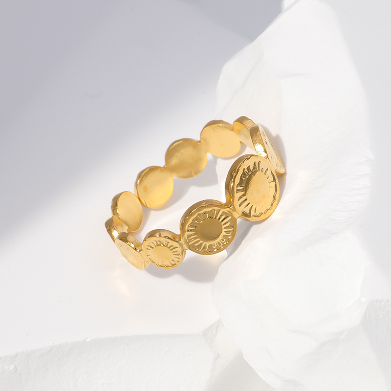 Fashion Geometric Stainless Steel Plating Open Ring