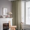 Yiliqi Yun curtain finished striped stitching flower green solid color contrasting kitchen curtain rural style half -shading bay window