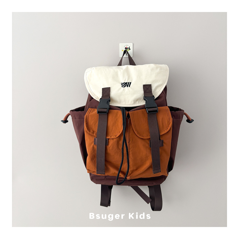 Outdoor Lightweight Casual Hiking Bag for Men and Women, Large Capacity Color-Blocking Drawstring Backpack, Sports Travel Children's Backpack, Trendy
