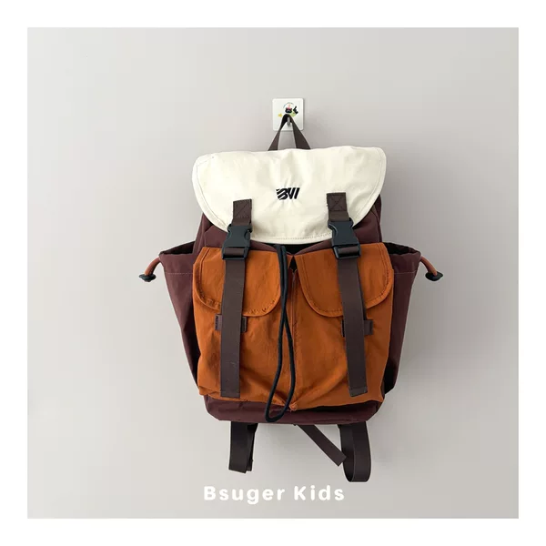 Outdoor Lightweight Casual Hiking Bag for Men and Women, Large Capacity Color-Blocking Drawstring Backpack, Sports Travel Children's Backpack, Trendy