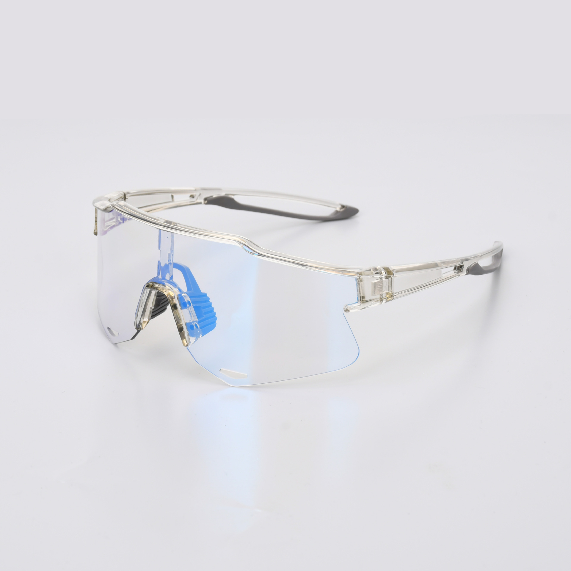 밝은 회색 프레임, 회색 다리 및 꼬리, 전체 파란색 변색 필름(싱글)