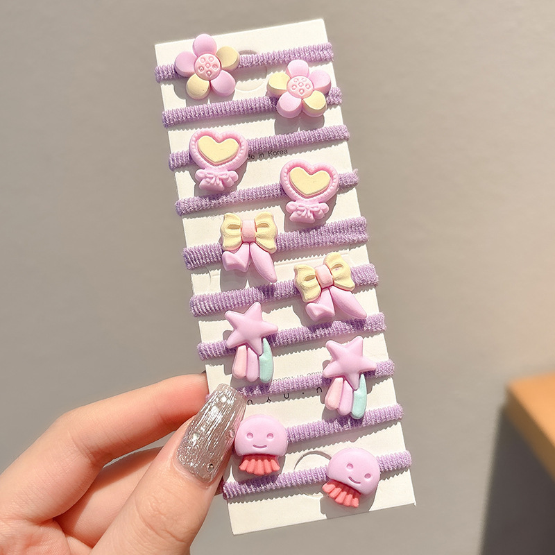 Caricatura encantadora anillo de pelo pulgar no daña el cabello de los niños correa de correa pequeña cuerda de cabello para niñas cuerda de cabello