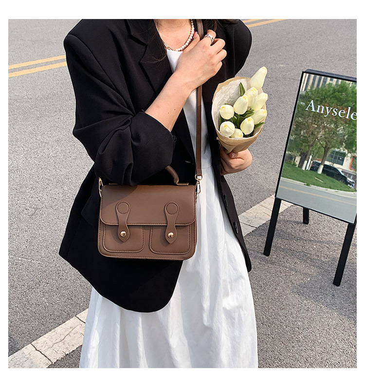 Femmes Petit Faux Cuir Géométrique Élégant Fermeture Éclair Sac Carré display picture 4