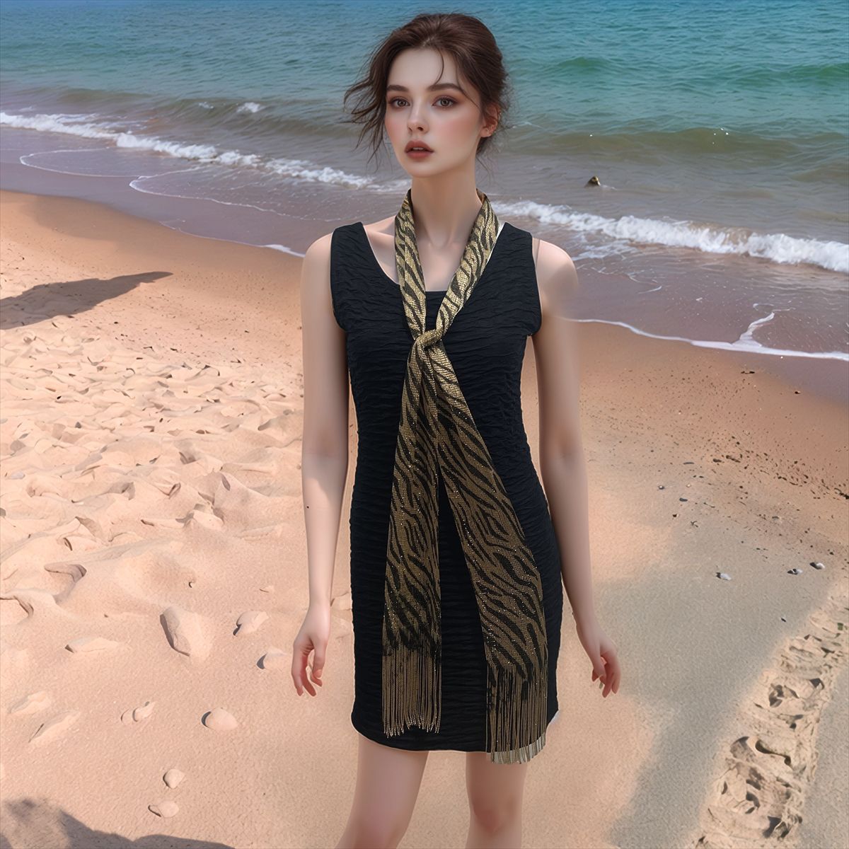 10公分斑马纹金色