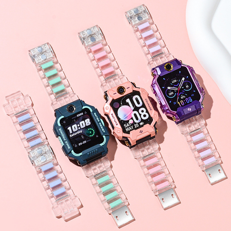Colorful Transparent Magnetic Buckle Strap Suitable for Little Genius Phone Watch Z987653210 Q Series D Series