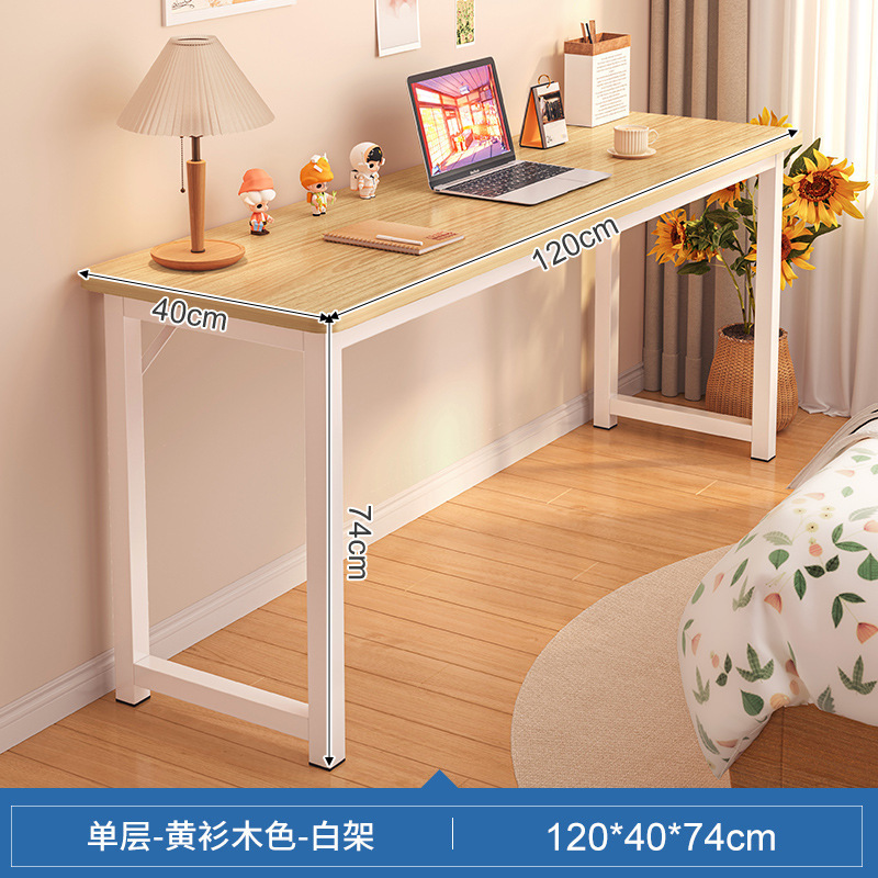 Escritorio de computadora dormitorio de niñas en casa mesa larga simple de alquiler contra la pared mesa larga mesa de trabajo balcón escritorio estrecho
