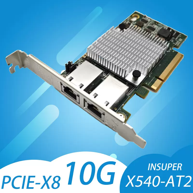 อะแดปเตอร์เครือข่ายแบบสองพอร์ต 10 กิกะบิต รุ่น Langchao พร้อมพอร์ตจ่ายไฟ 10G X540-T2 รองรับการทดสอบแพ็กเกจและ NAS ของ Qunhui เป็นต้น