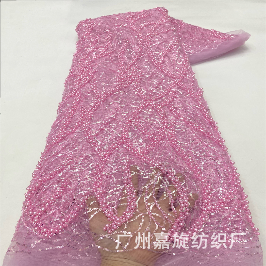 Tela de encaje para vestido de novia qipao con burbujas grandes y pequeñas, color sólido, patrón irregular, lentejuelas, cuentas, tubo, bordado de moda, encaje.
