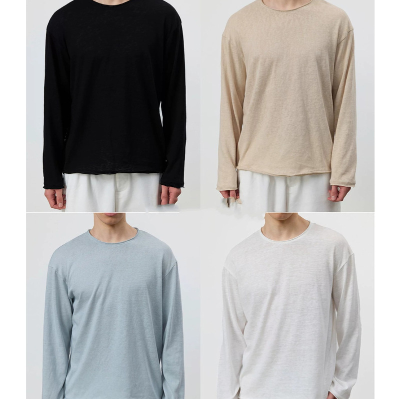 Cross-border factory 'lightweight and breathable' summer bamboo linen-feel cotton blend sun-protective casual long-sleeve T-shirt for men and women Cross-border factory 'lightweight and breathable' summer bamboo linen-feel cotton blend sun-protective casual long-sleeve T-shirt for men and women