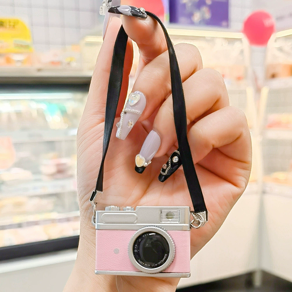 Cotton flashing doll, straps, retro small camera, keychain, makes sounds
