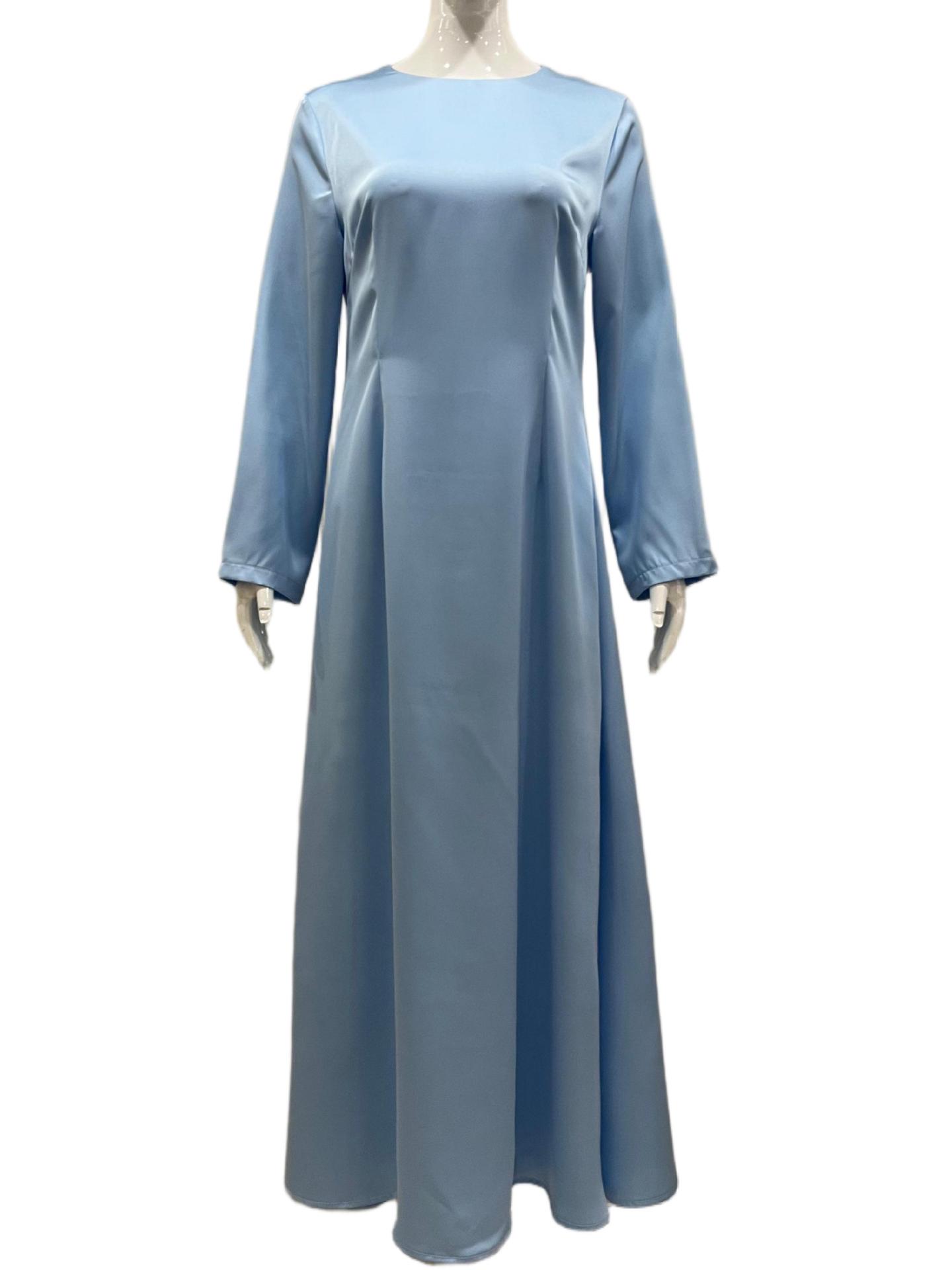 In-stock High-end Light Blue Diamond-embellished Cape Middle Eastern Dress Muslim Luxury Banquet Gown Arabian Robe_ecoleips.com