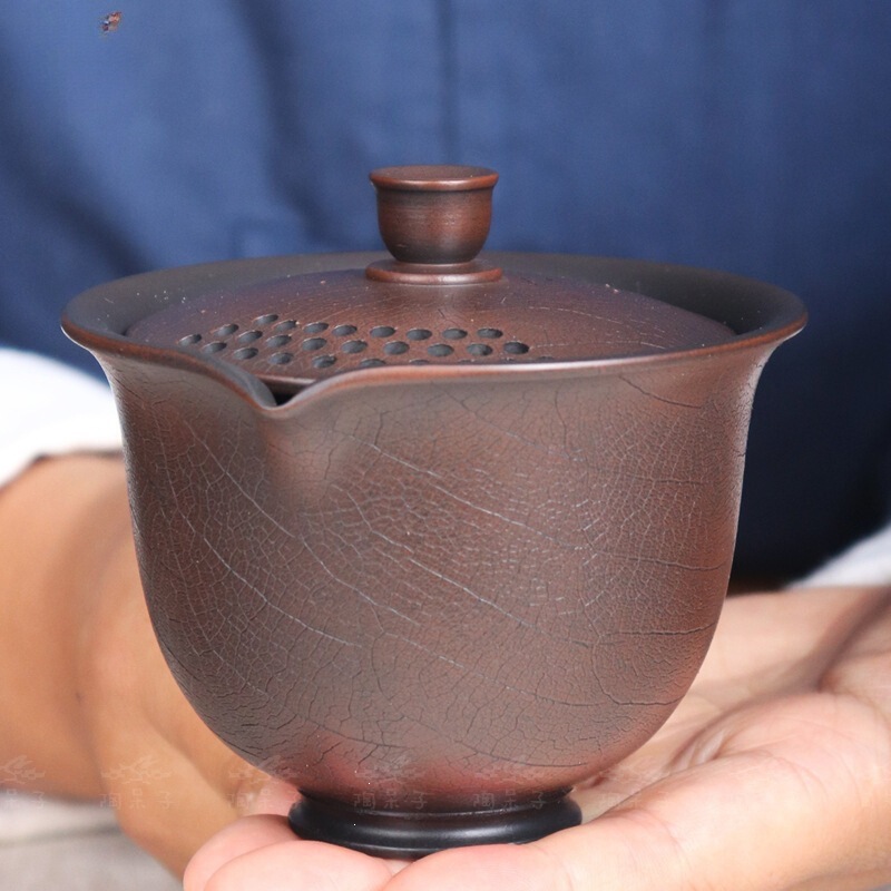Wholesale Yunnan Jianshui purple clay handmade teapot, fully handmade, gaiwan, sancai bowl, hand-held teapot, medium size