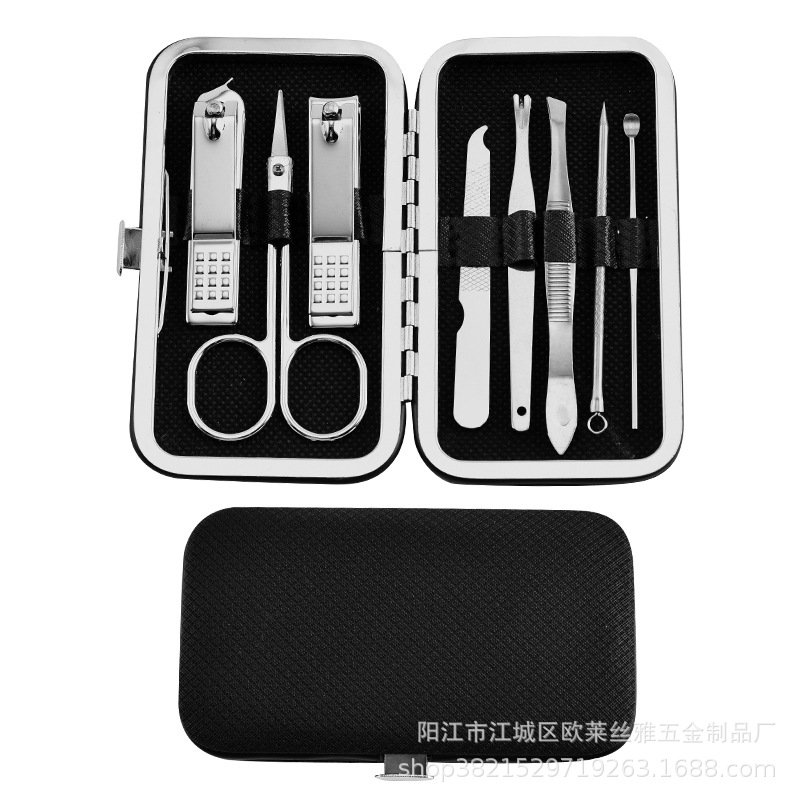 Conjunto negro de 8 piezas