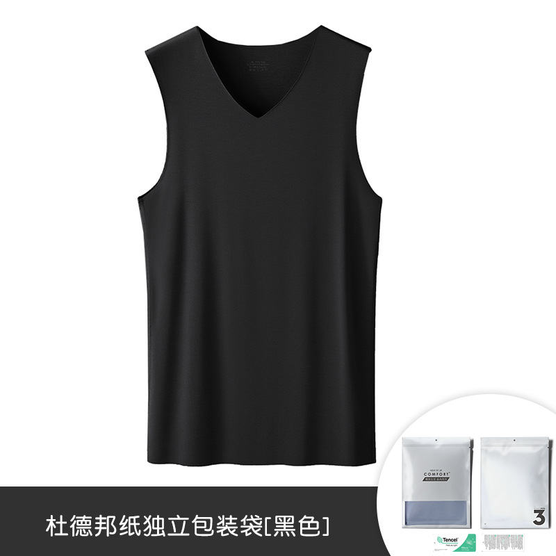 [Sin costuras y sin sensación] 80 chalecos modales de doble cara para hombre sin mangas camiseta chaleco se puede usar fuera de la camiseta transfronteriza