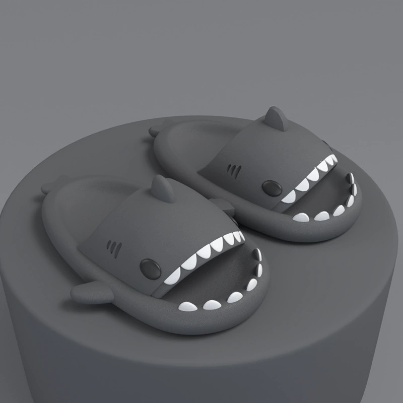 Кожаные тапочки на платформе Slide Slippers (Shark) с аквапарком?