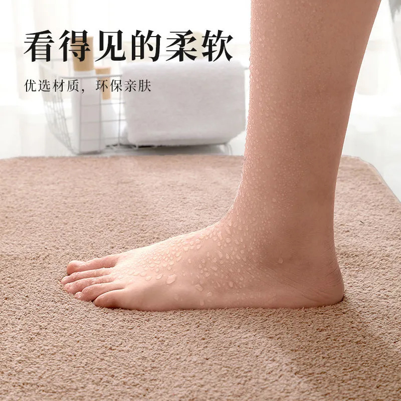 跨境仿羊绒加厚门口地垫浴室吸水防滑脚垫进门客厅地毯定制