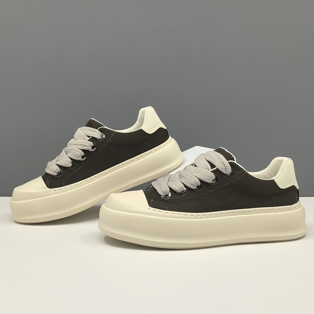 Boys' Board Shoes Men's Trendy Shoes Breathable Cloth Shoes European Station Men's Shoes Thick-soled Biscuit Shoes Men's Sports Casual Shoes for Men