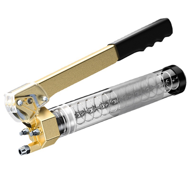 手动高压黄油枪货车挖掘机齿轮式黄油枪自吸拉杆枪毛毛虫黄油枪