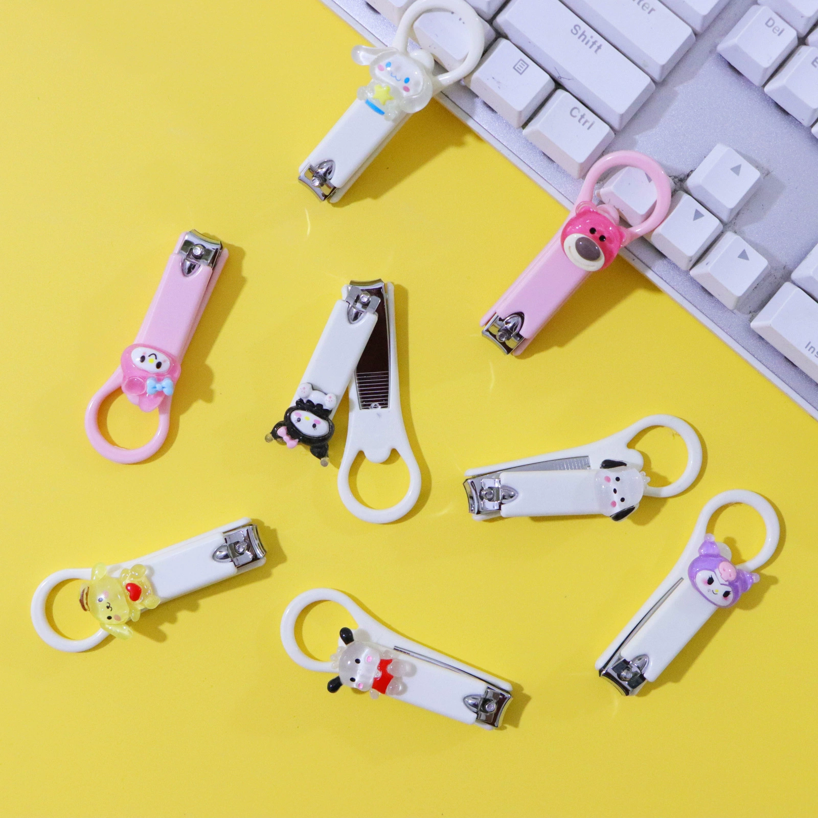 Sanrio мультяшные милые портативные кусачки для ногтей, студенческие креативные полимерные патчи, бытовые кусачки для ногтей, кусачки для ногтей