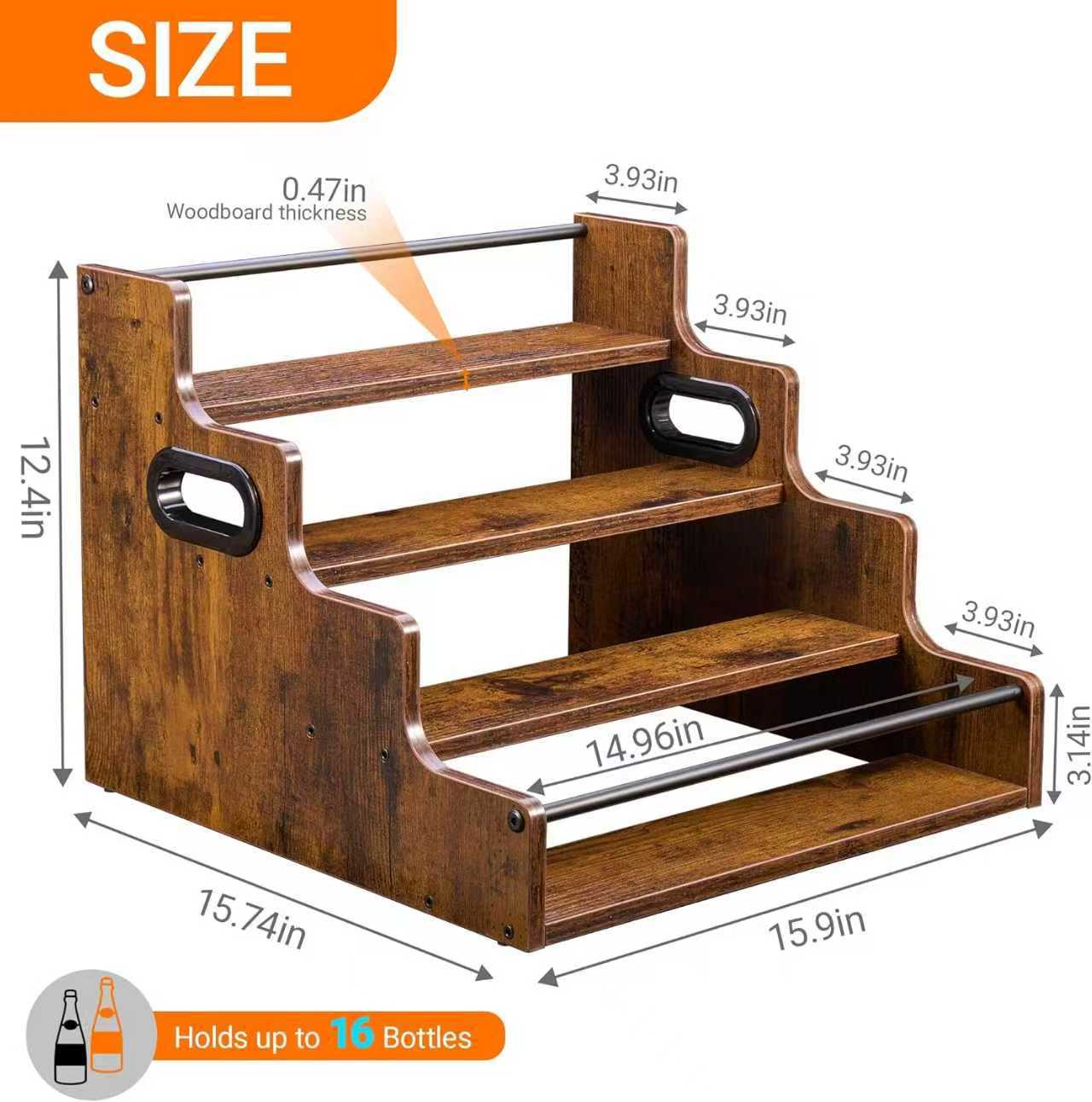 Four layers of wood grain color