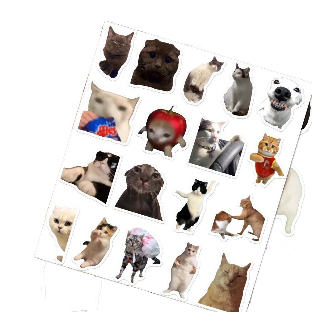 Sticker Pack — Cat Meme Lucky Bag, 101-piece set or double set, random extras
