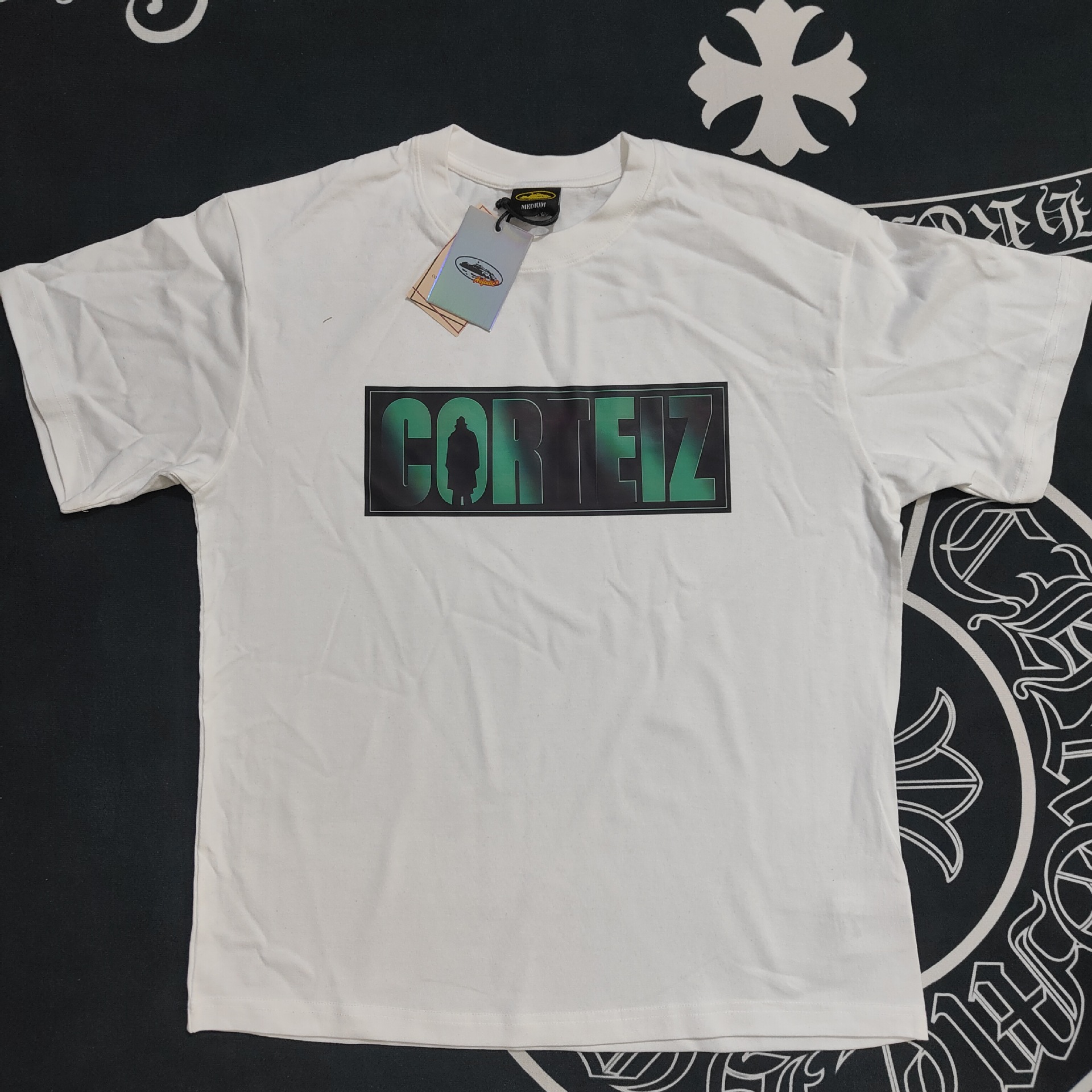 Transfronterizo nuevo corteiz manga corta Devil Island camiseta carta Logo impreso cuello redondo americano casual suelta media manga