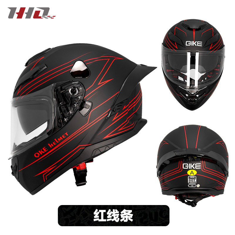 Nuevo casco de motocicleta transfronterizo de cuatro estaciones universal para hombres y mujeres locomotora doble lente casco completo al por mayor certificación 3C DOT