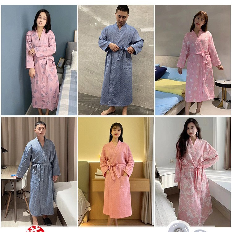 면 순수 목욕 가운 여성 성인 새로운 물 흡수성 빠른 건조 목욕 타월 목욕 가운 가우 파자마 남성 여름 목욕