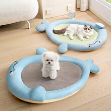 狗窝四季通用夏季降温凉席泰迪比熊小型犬冰垫宠物床安全感猫窝垫