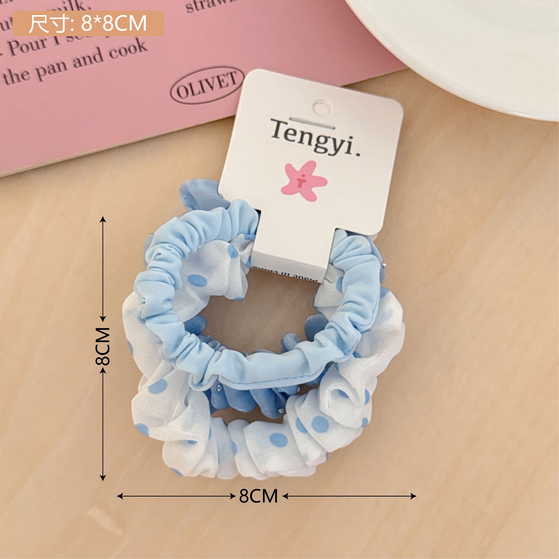 Primavera sensación de flor triturada intestino delgado anillo de cabello conjunto de inins corazón de la chica de viento lindo atar cabello de cabeza de cabello de cabello de cabello retro universal