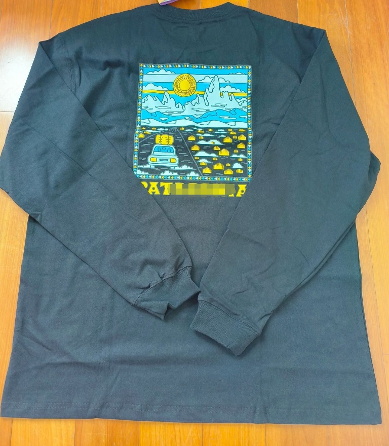 Comercio exterior clásico Sunrise logo puro algodón ola pareja cierre cuello redondo camiseta manga larga