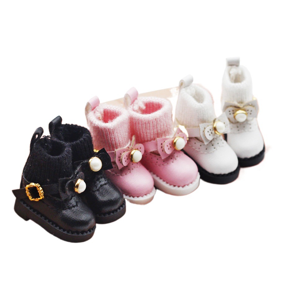 OB11 muñeca ropa DOD muñeca zapatos hermoso nudo cerdo muñeca botas 12 puntos bjd GSC mini arco del grano botas
