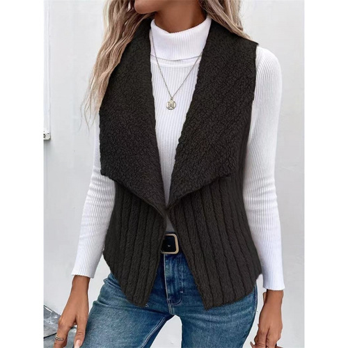 European and American Autumn/Winter New Arrival Fashionable Casual Simple Sleeveless All-Match Vest Jacket
